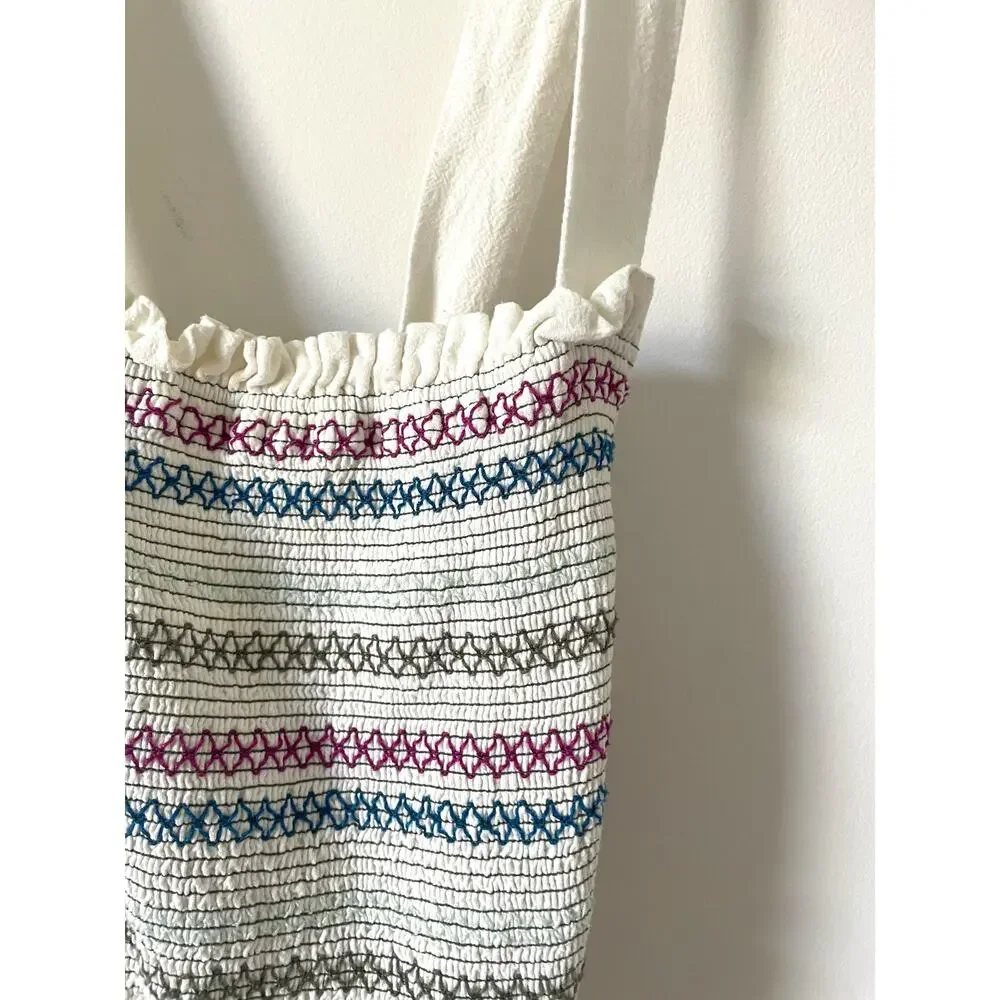 Free People Boho Tie Back Jumpsuit Cream Size Small